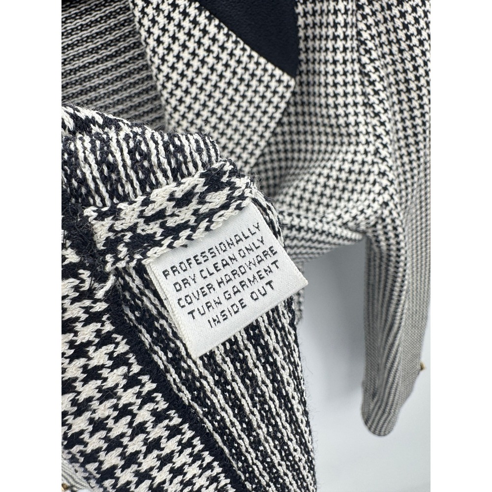 St. John Collection Blazer Houndstooth Knit Black&White Gold Hardware 8 Vintage - Picture 9 of 11